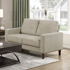 Modern Contemporary Taupe Corduroy Upholstered Loveseat Comfortable Cushion Solid Wood Living Room Furniture 1pc