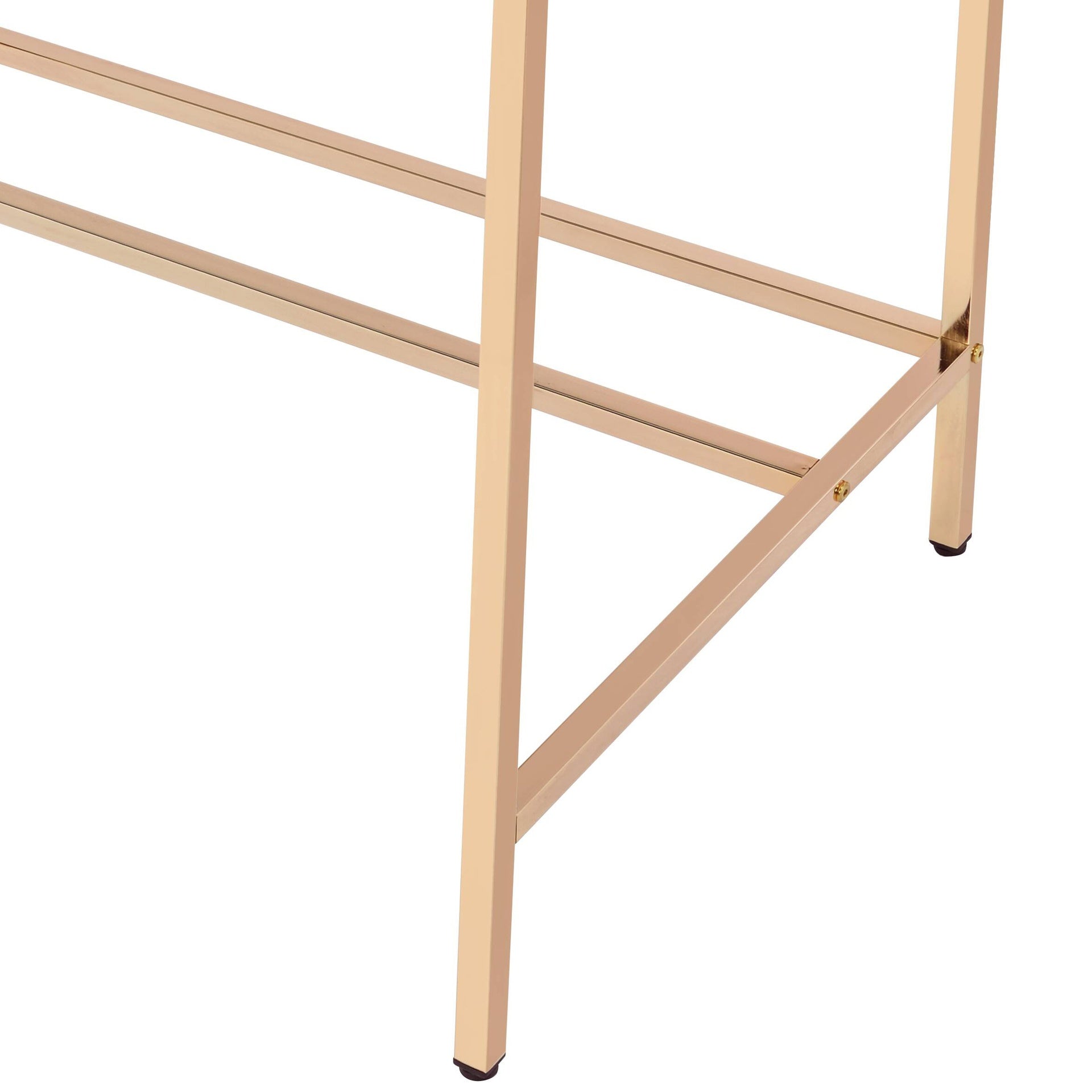 Midriaks Baby Blue & Gold Finish Writing Desk W/USB
