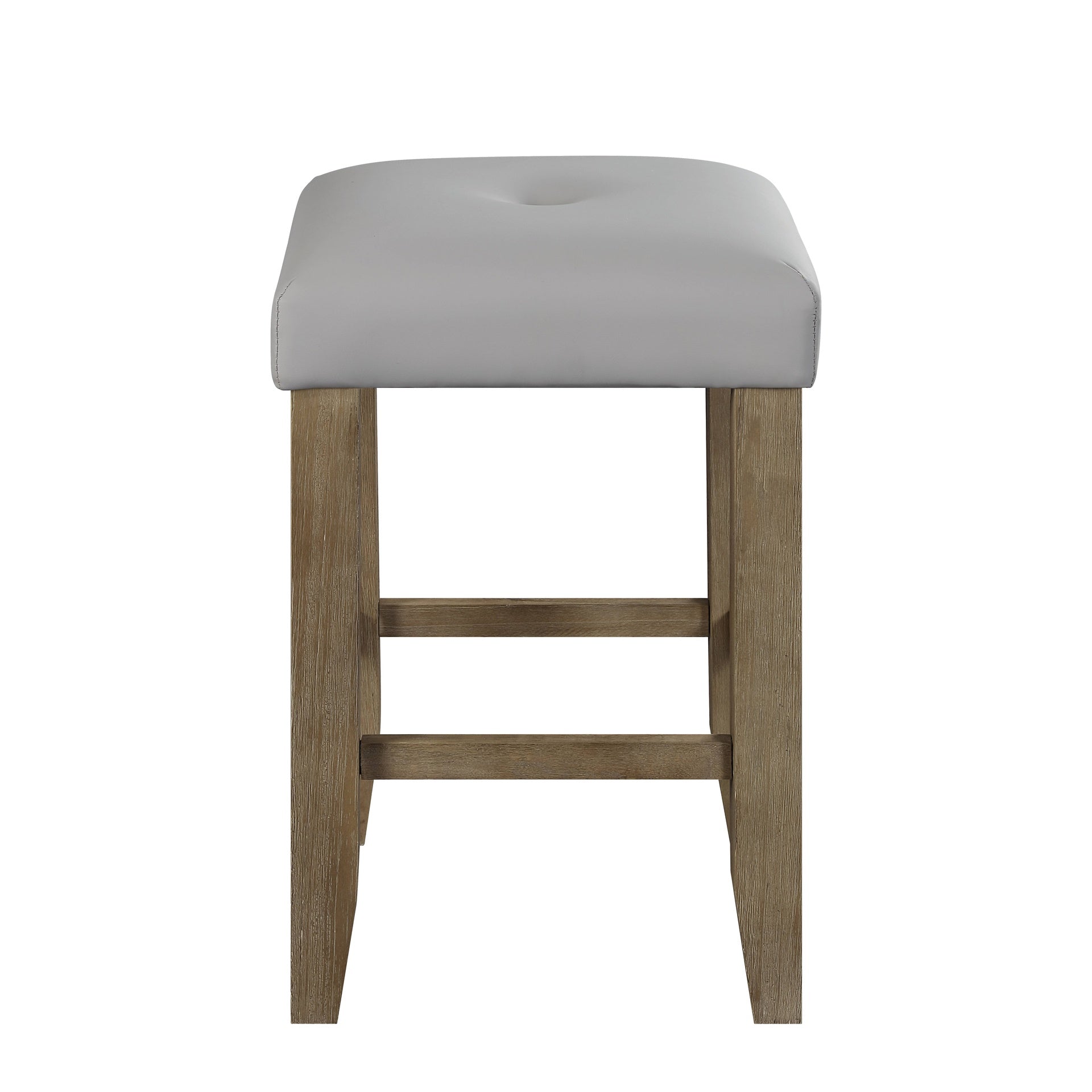Charnell Gray Synthetic Leather & Oak Finish Counter Height Stool (Set of 2)