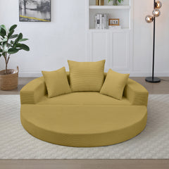 Convertible sofa couch bed,multi-functional,circular bed,adjustable Futon sofa ,No Assembly compressed corduroy floor lounge sofa for Apartment office bedroom living room