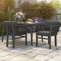 Outdoor Dining Chair Set of 2 ,Grey Aluminum Frame with Grey Cushion, 300lbs Capacity, All-Weather Patio Seating for Backyard, Deck & Garden