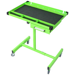Adjustable Tear Down Work Table with Drawer for Garages, Repair Shops, and DIY, Portable, (4) 2.5" Swivel Casters, 220 Pound Capacity, Rubber Corners, Heavy Duty Steel,green