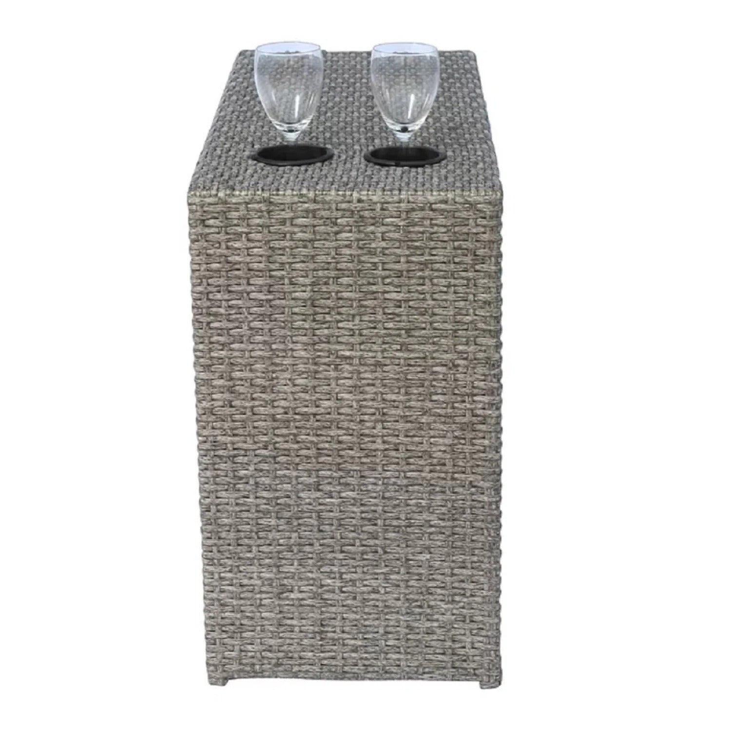 LSI All-Weather 2-Person Wicker Conversation Set with Cushions – No Assembly Require