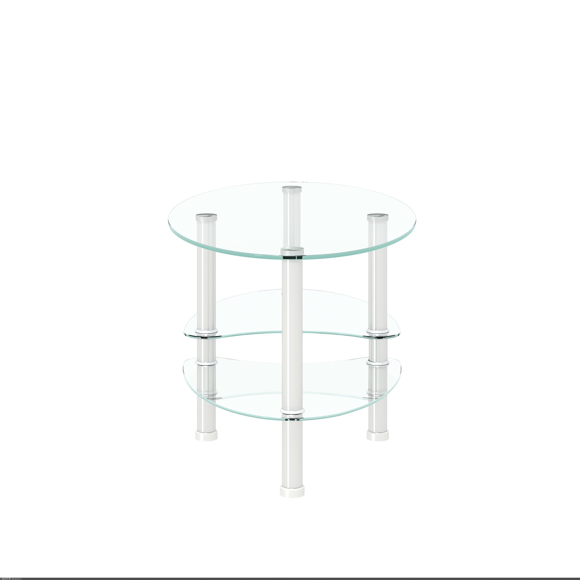Transparent Oval glass coffee table, modern table with stainless steel  leg, tea table 3-layer glass table for living room