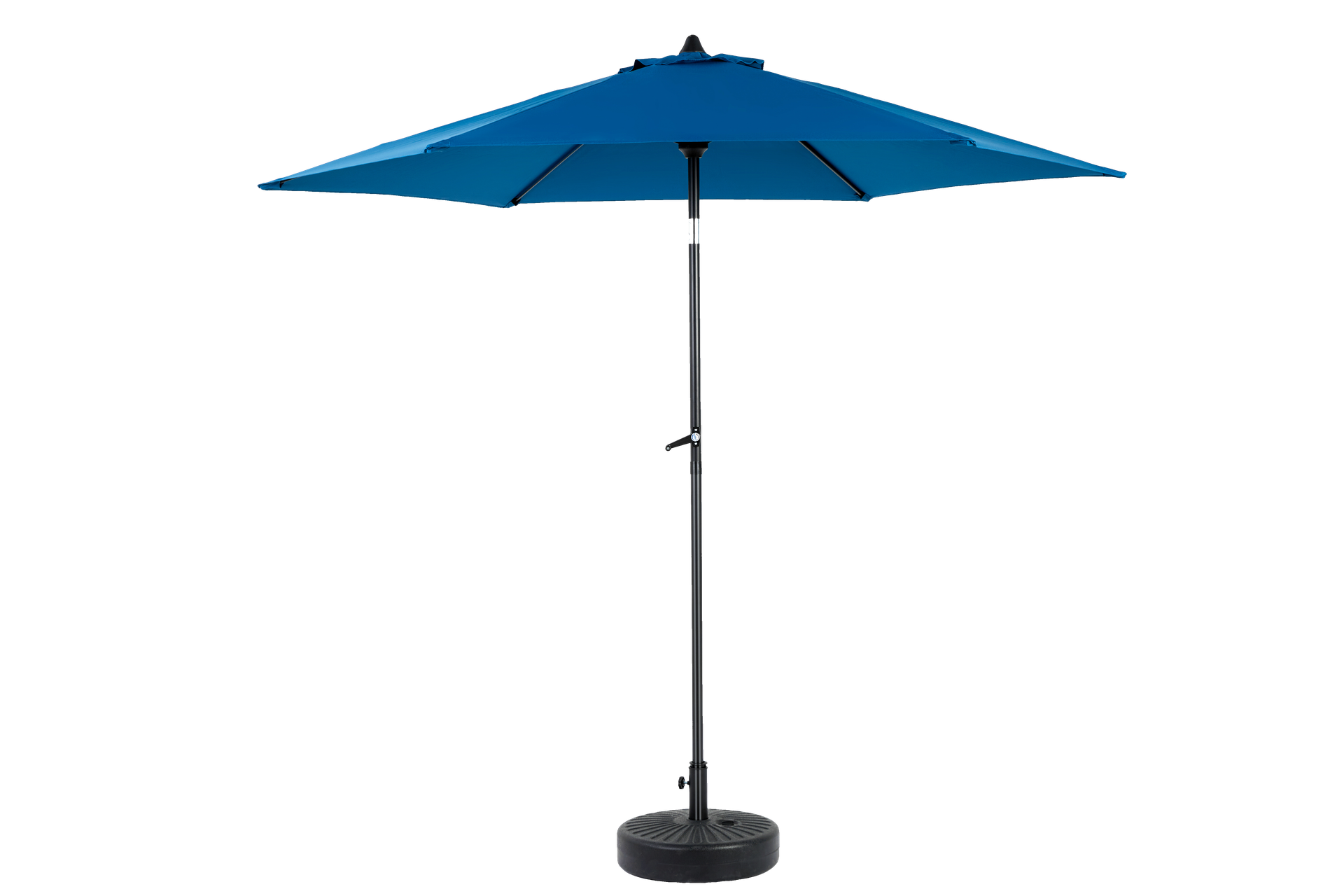 9FT Outdoor Patio Umbrella Outdoor Table Umbrella with Push Button Tilt and Crank, Market Umbrella 6 Sturdy Ribs , Deck, Backyard, Pool (Base Not Included)  -  ( Blue )