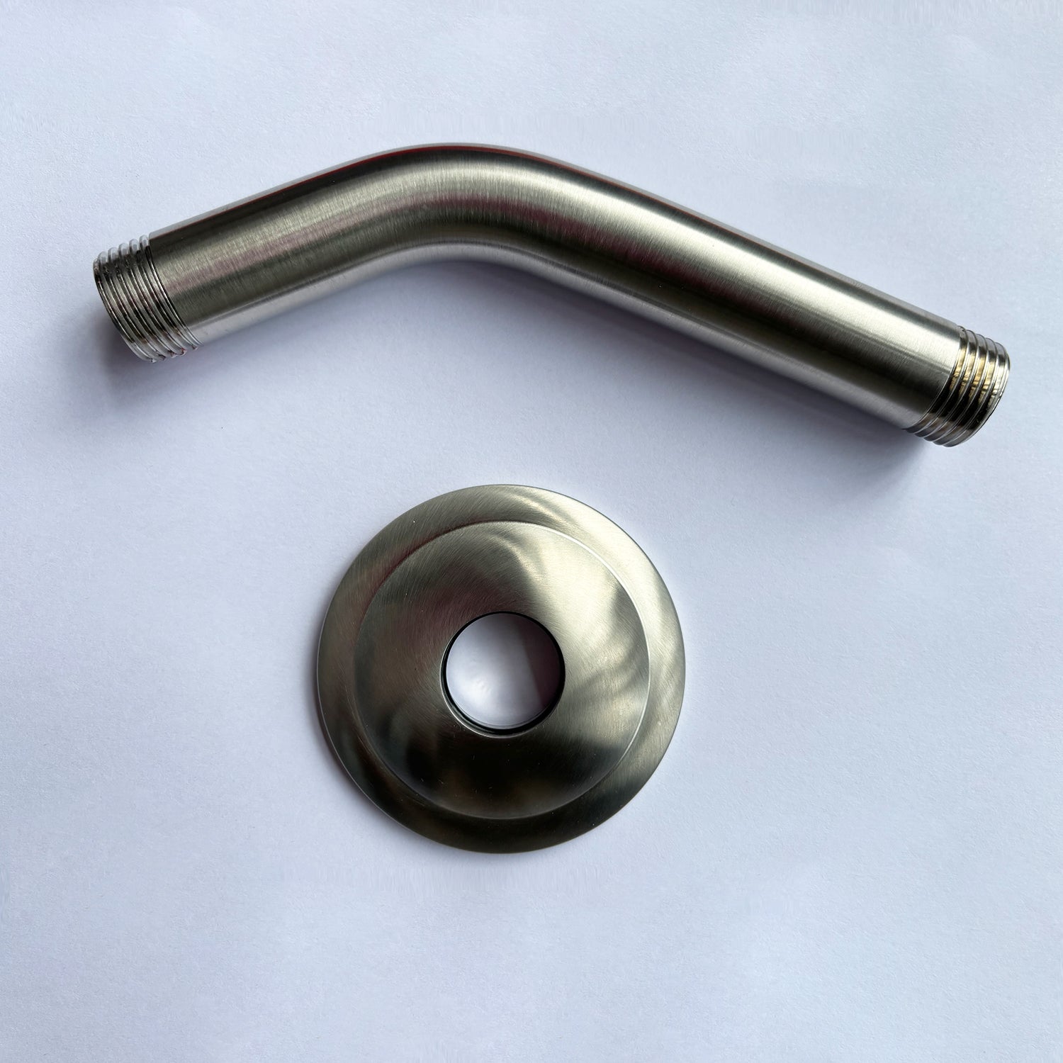 Shower Arm with Flange, 1/2 NPT Tapered Threads, Rain Shower Head Arm, Wall Mount Shower Extension Arm