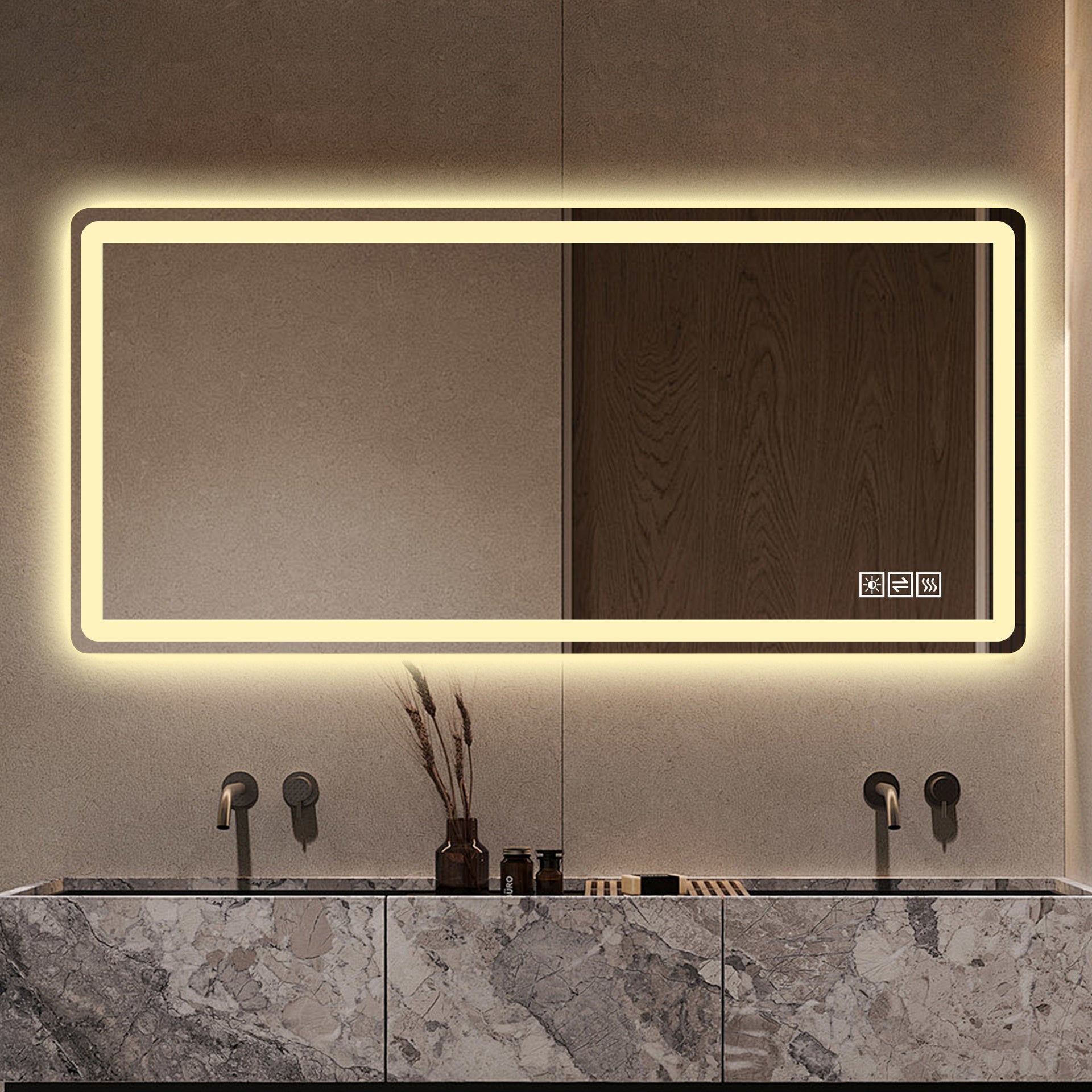 28*60inch LED Bathroom Vanity Mirror ,wall mirror,Anti-Fog, Dimmable,Shatter-Proof Tempered Glass,  Ideal for Bathroom Wall Decor, Beauty Makeup and Shaving