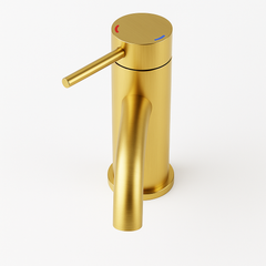 Single Handle Bathroom Faucet Lavatory Faucet Stainless Steel Single Hole-T10, Brushed Gold