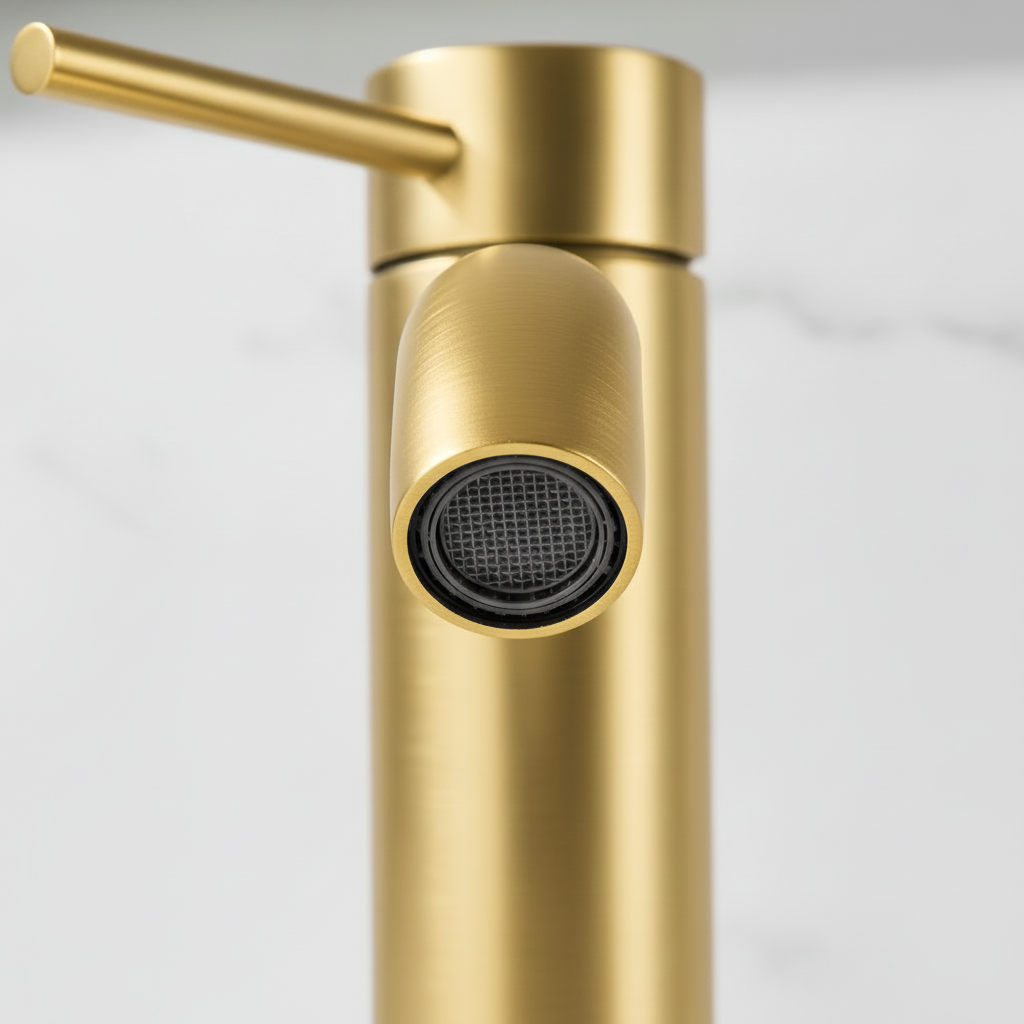 Single Handle Bathroom Faucet Lavatory Faucet Stainless Steel Single Hole-T10, Brushed Gold