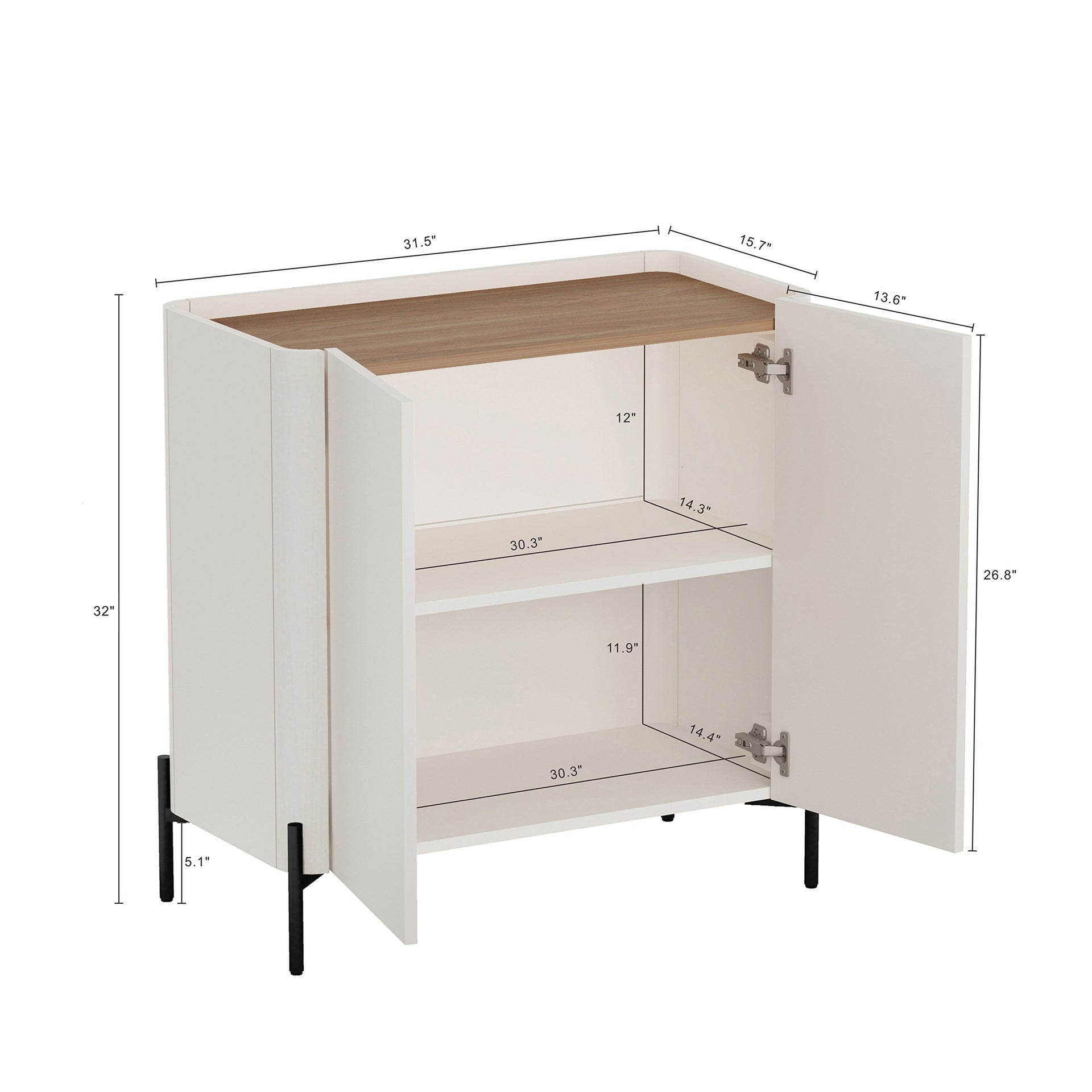 Accent Cabinet in Maple and Off White