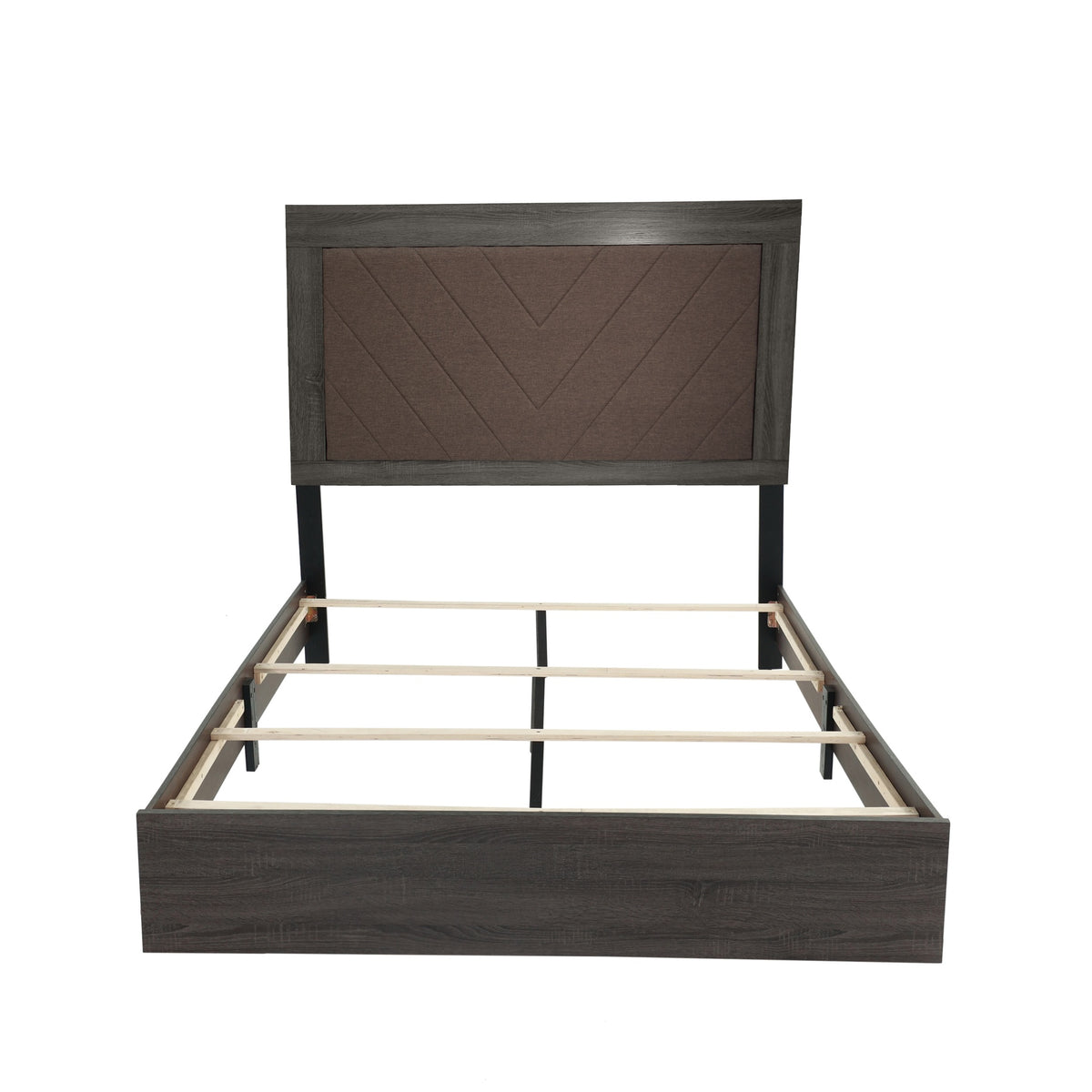 QUEEN BED in Dark Gray Oak (Rustic Accents)