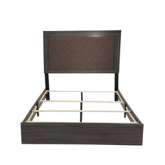 QUEEN BED in Dark Gray Oak (Rustic Accents)
