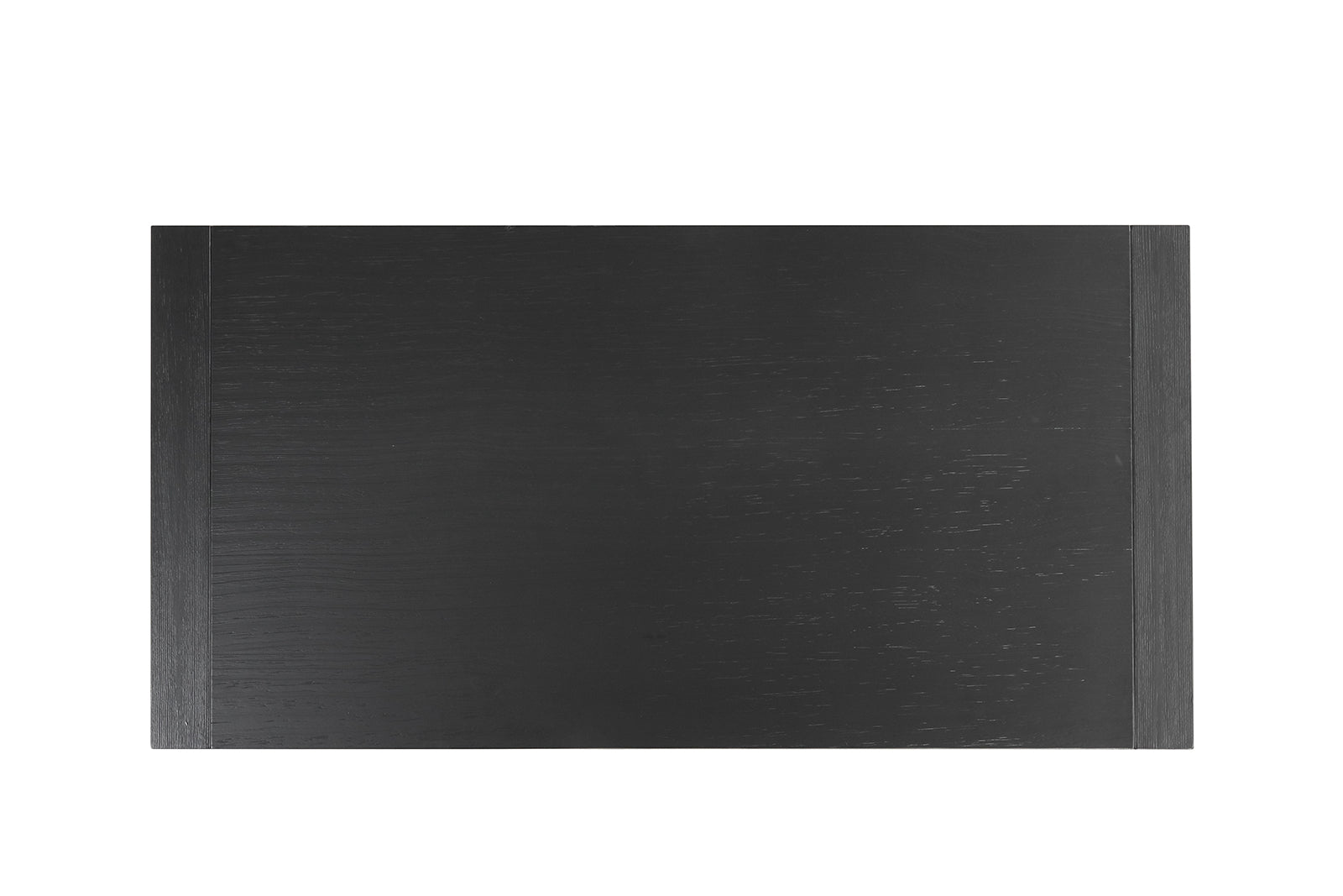 Contemporary Style Rectangle Coffee Table Plinth Base Open Bottom shelf Black Finish Primary Living Room