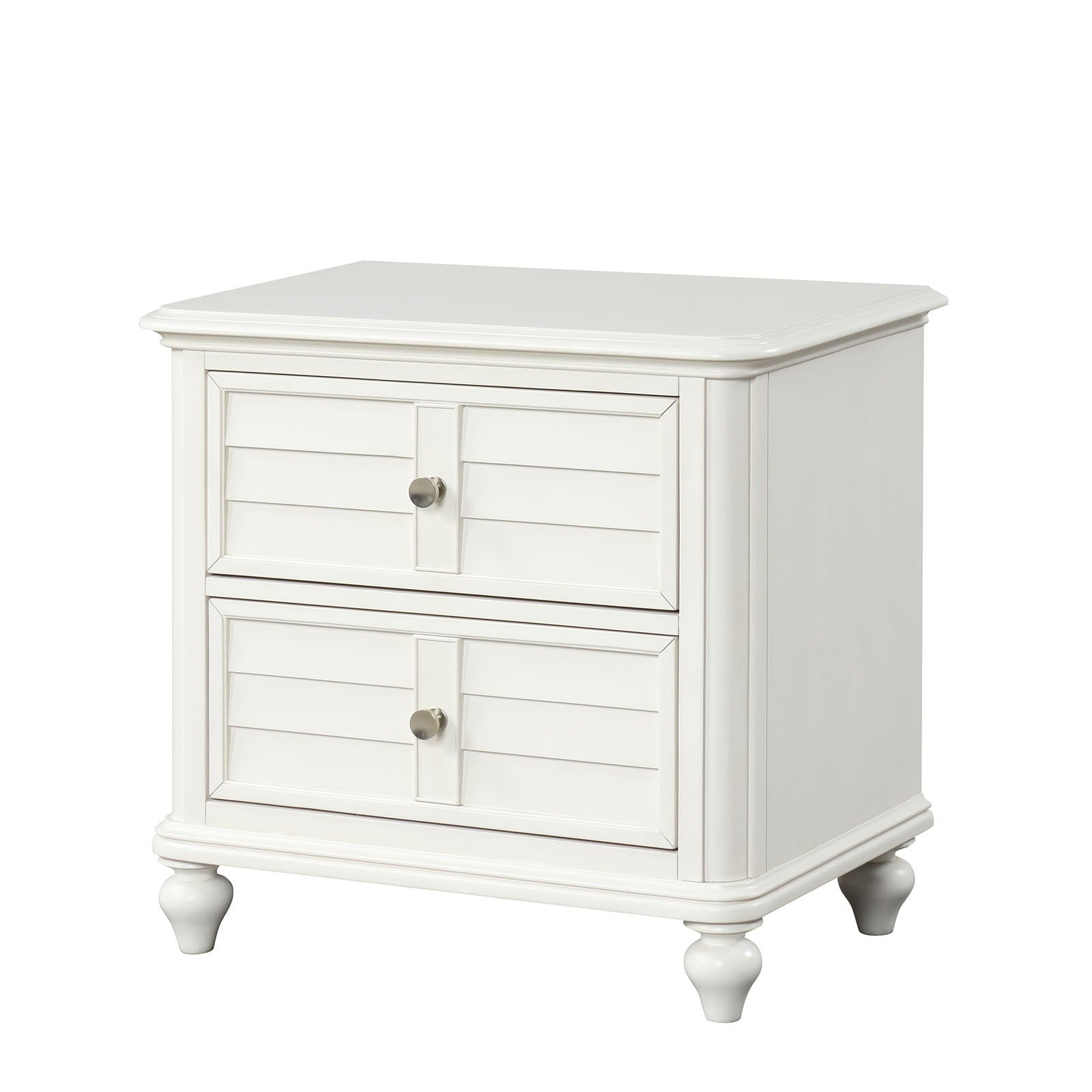 Coastal Style 1pc Nightstand French And English Dovetail Drawers Ball Bearing Glide Antique White Finish Bedroom Furniture