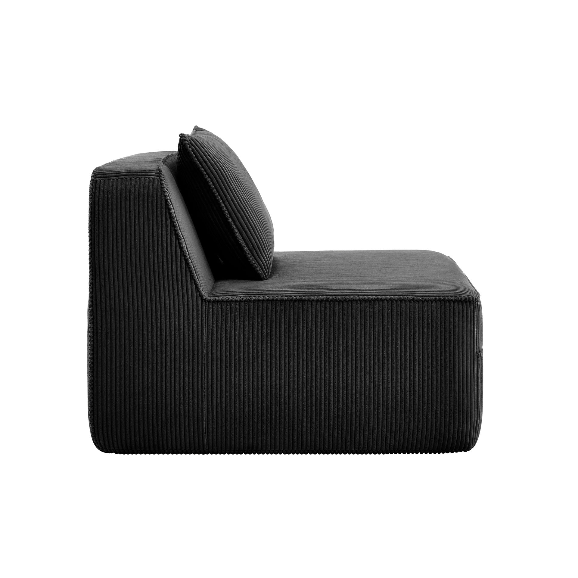 Martha Armless Sofa W/Pillow Corduroy black