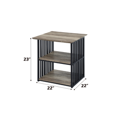 Zudora Antique Oak & Black Finish Nightstand