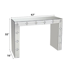 Hessa Mirrored & Faux Rhinestone Console Table (Assembled)