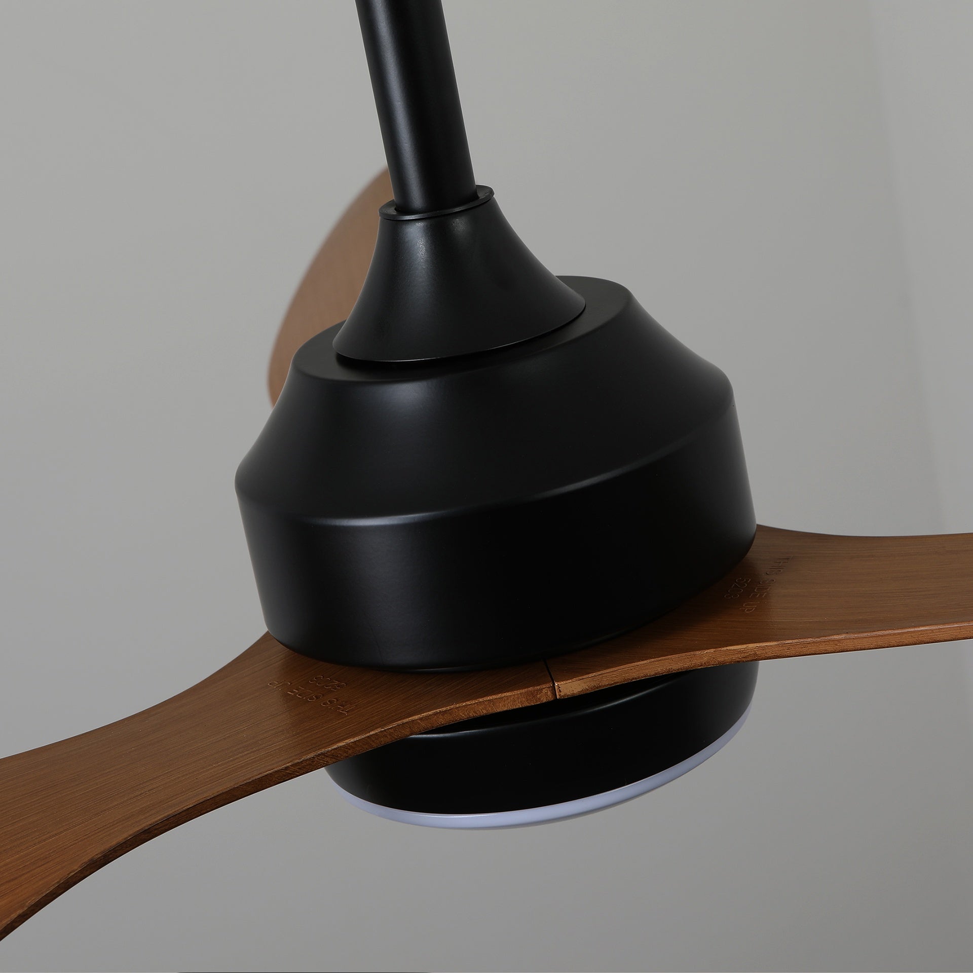 52" Ceiling Fan with Lights Quiet DC Motor 3 ABS Blade Ceiling Fans 6 Speed Levels,Reversible Ceiling Fan, for Patio Living Room, Bedroom, Office,Indoor. Matte Black + Walnut