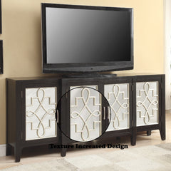 Kacia Antique Black Finish Console Cabinet