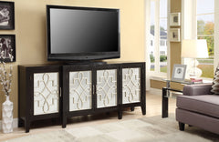 Kacia Antique Black Finish Console Cabinet
