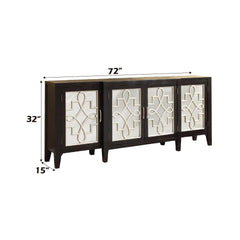 Kacia Antique Black Finish Console Cabinet