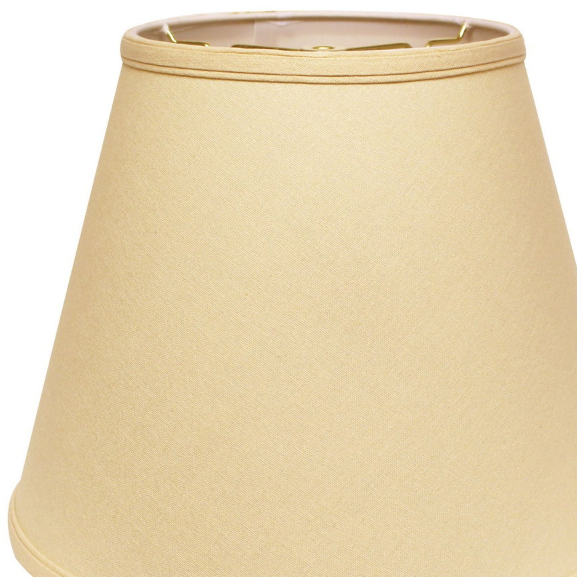 Deep Empire Hardback Lampshade with Washer Fitter, Beige Color Fabric Lampshade for Table Lamps, Natural Linen, 10" Top x 18" Bottom x 13" Height