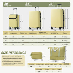 Hardside Luggage Set 5 Piece with Bags,20IN Half-opening Carry on Luggage with USB Port, Expandable 24IN 28IN Luggage with Double Spinner Wheels TSA Lock
