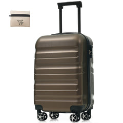 Hardshell ABS Carry-On Luggage with Spinner Wheels, Lightweight Travel Suitcase Set with Foldable Duffel Bag for Men & Women, 20Inch