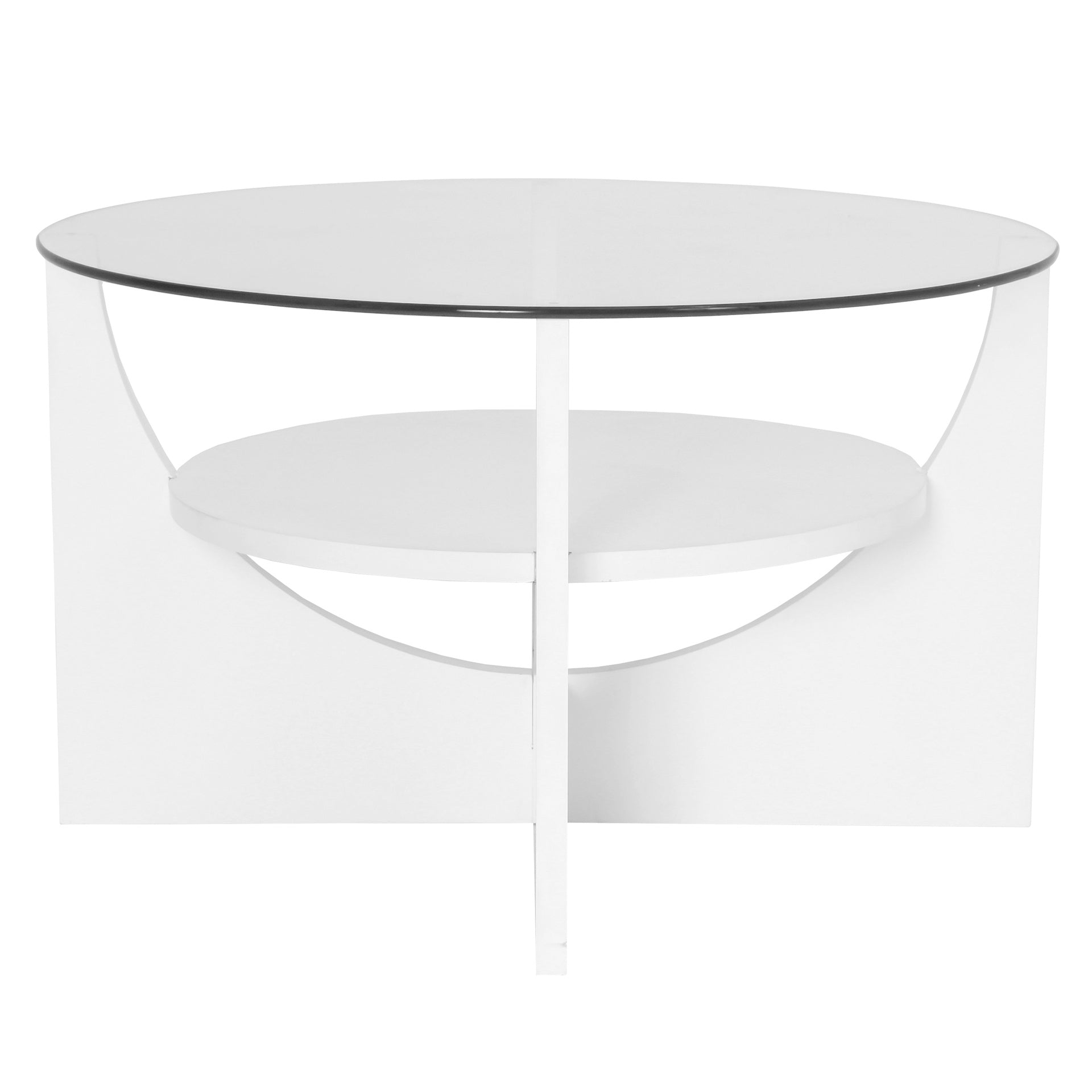 U Shaped Contemporary Coffee Table in White by LumiSource