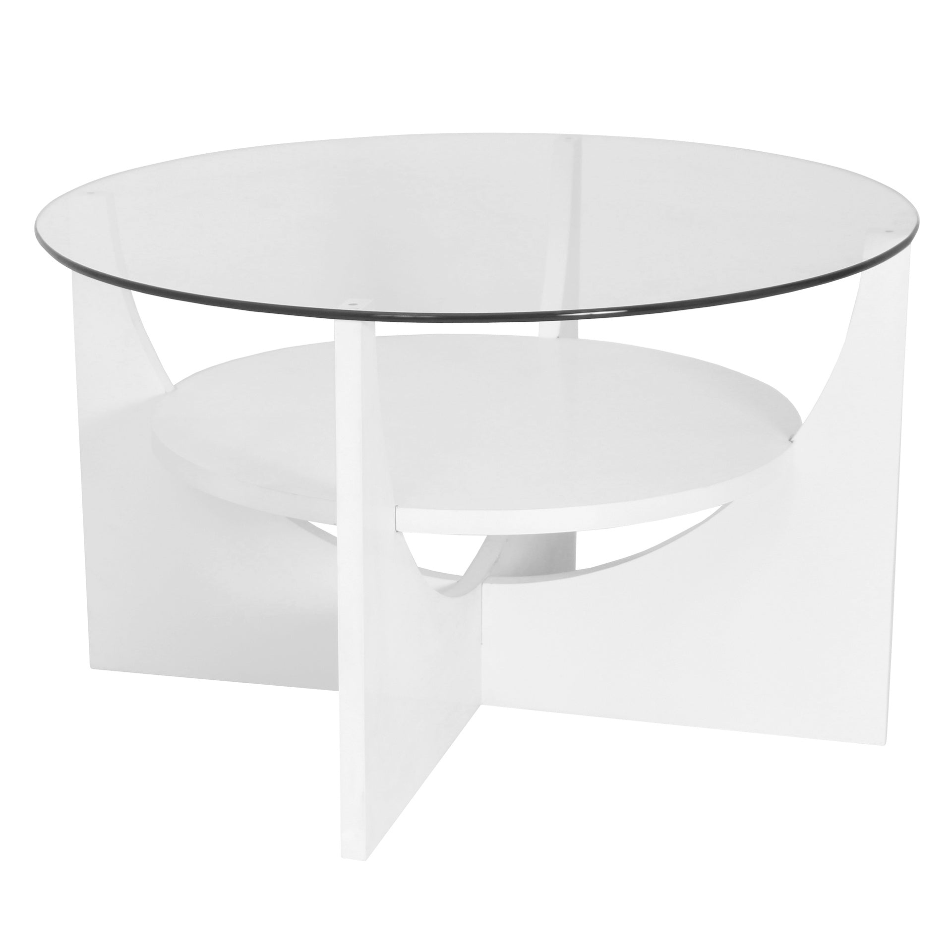U Shaped Contemporary Coffee Table in White by LumiSource