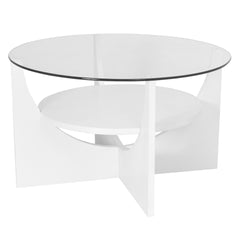 U Shaped Contemporary Coffee Table in White by LumiSource