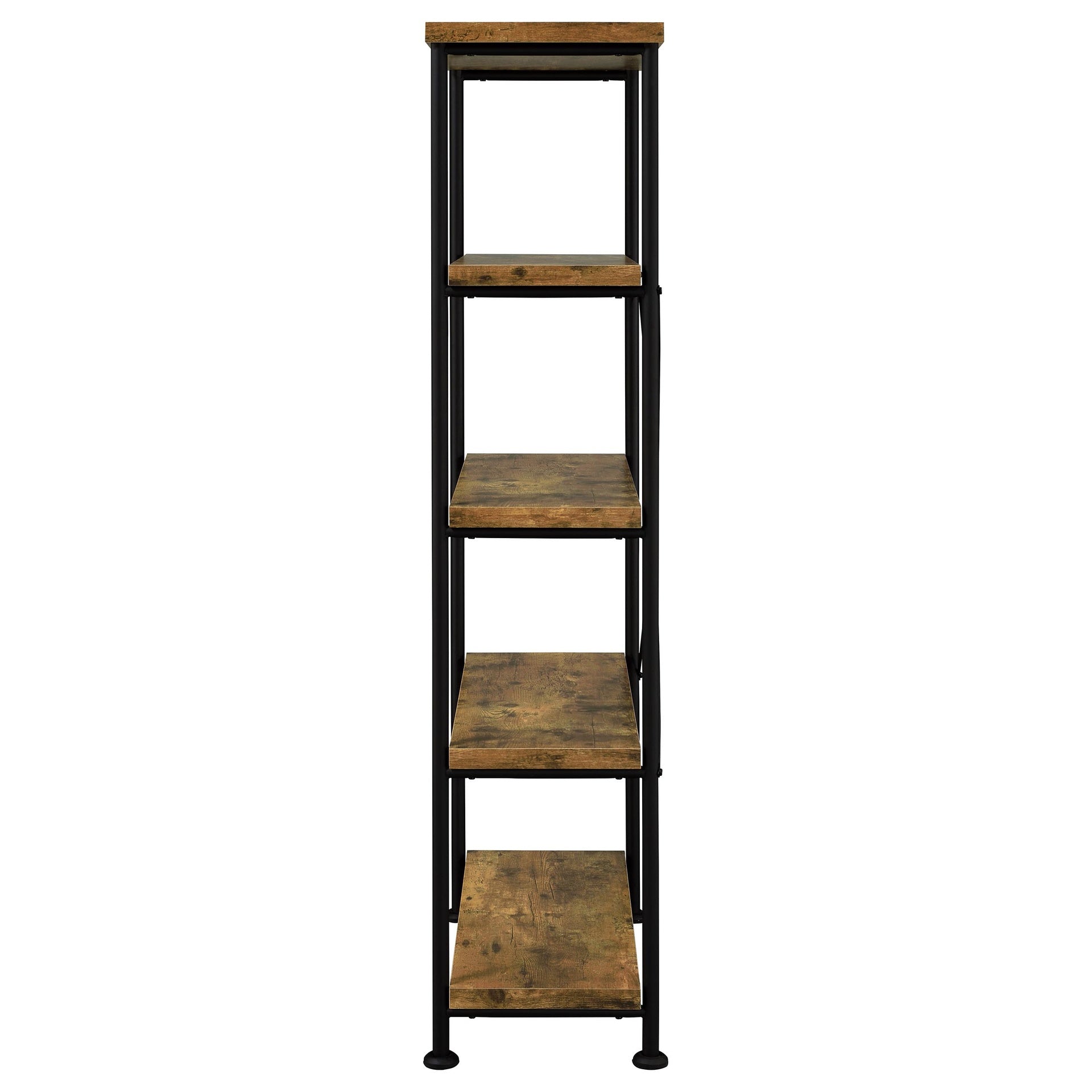 Antique Nutmeg and Black 4-shelf Bookcase