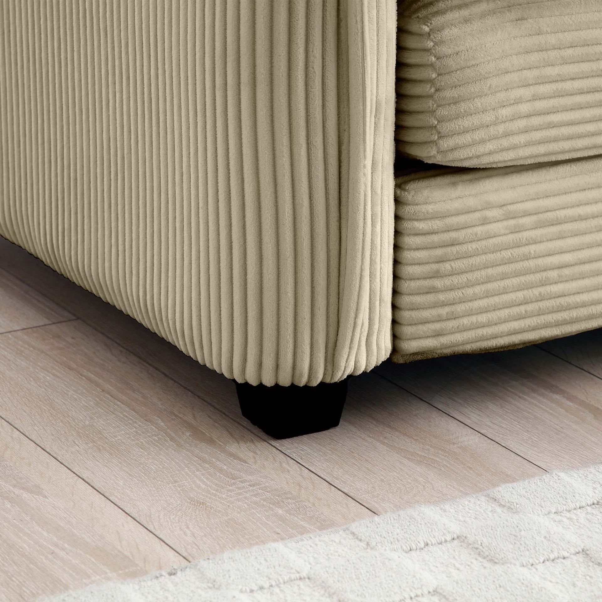 Ottoman Footstool in Corduroy Fabric, Can be Used with 2 Seater Sofas, 3 Seater Sofas and 4 Seater Sofas,Tan Corduroy Fabric
