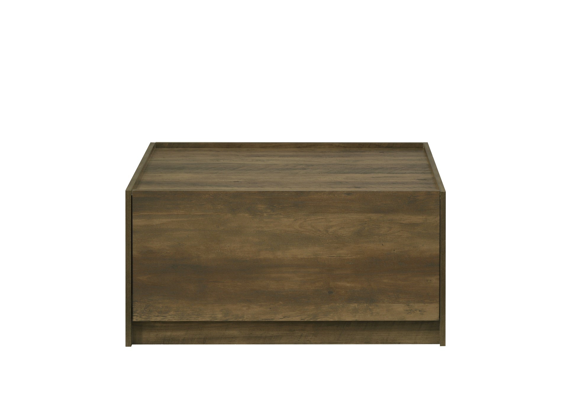 Travon 31.5"W Oak Finish Square Coffee Table with 2 Drawers