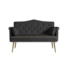 Black Velvet Loveseat Sofa