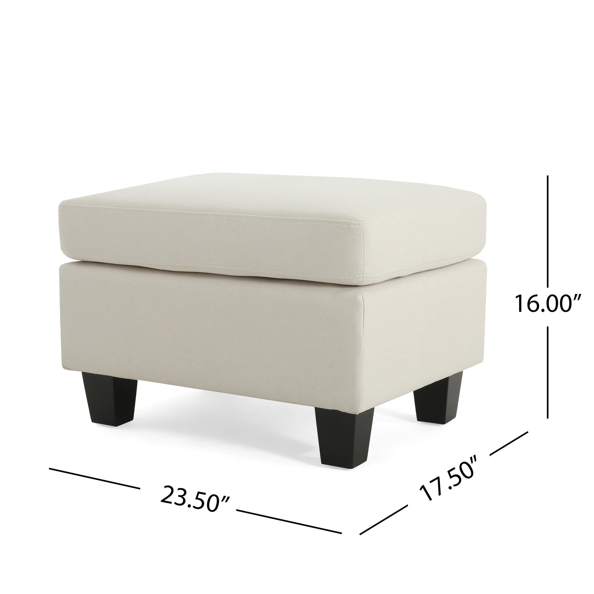 Upholstered Ottoman, Beige