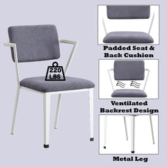 Cargo Gray Fabric & White Finish Office Chair