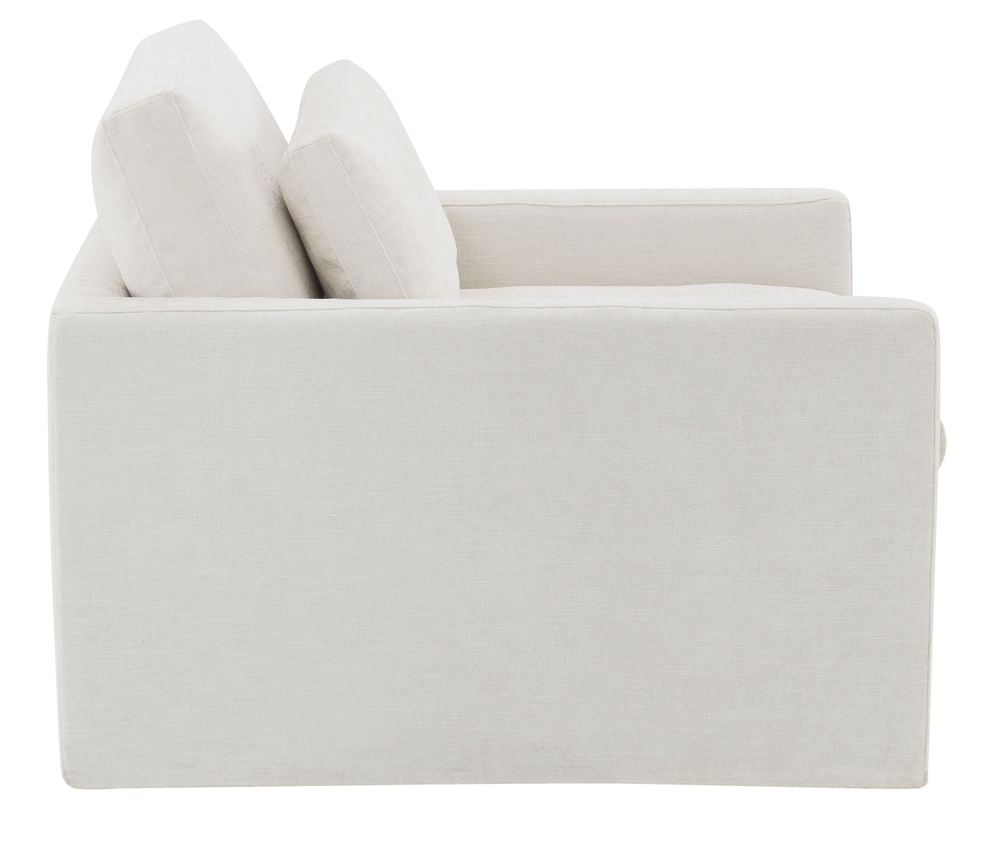 Naveen Ivory Fabric Swivel Chair with 1 Toss Pillow