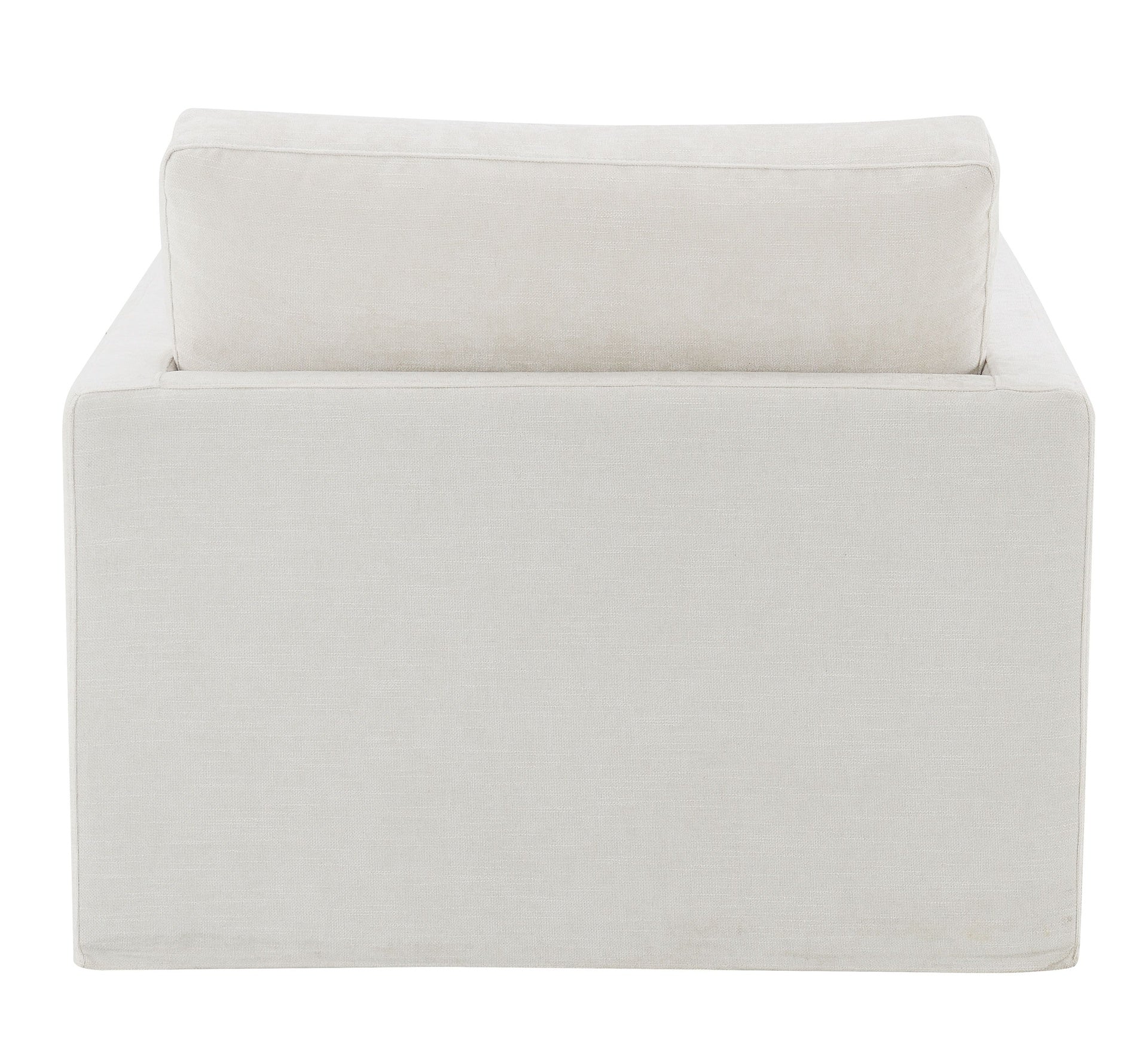 Naveen Ivory Fabric Swivel Chair with 1 Toss Pillow