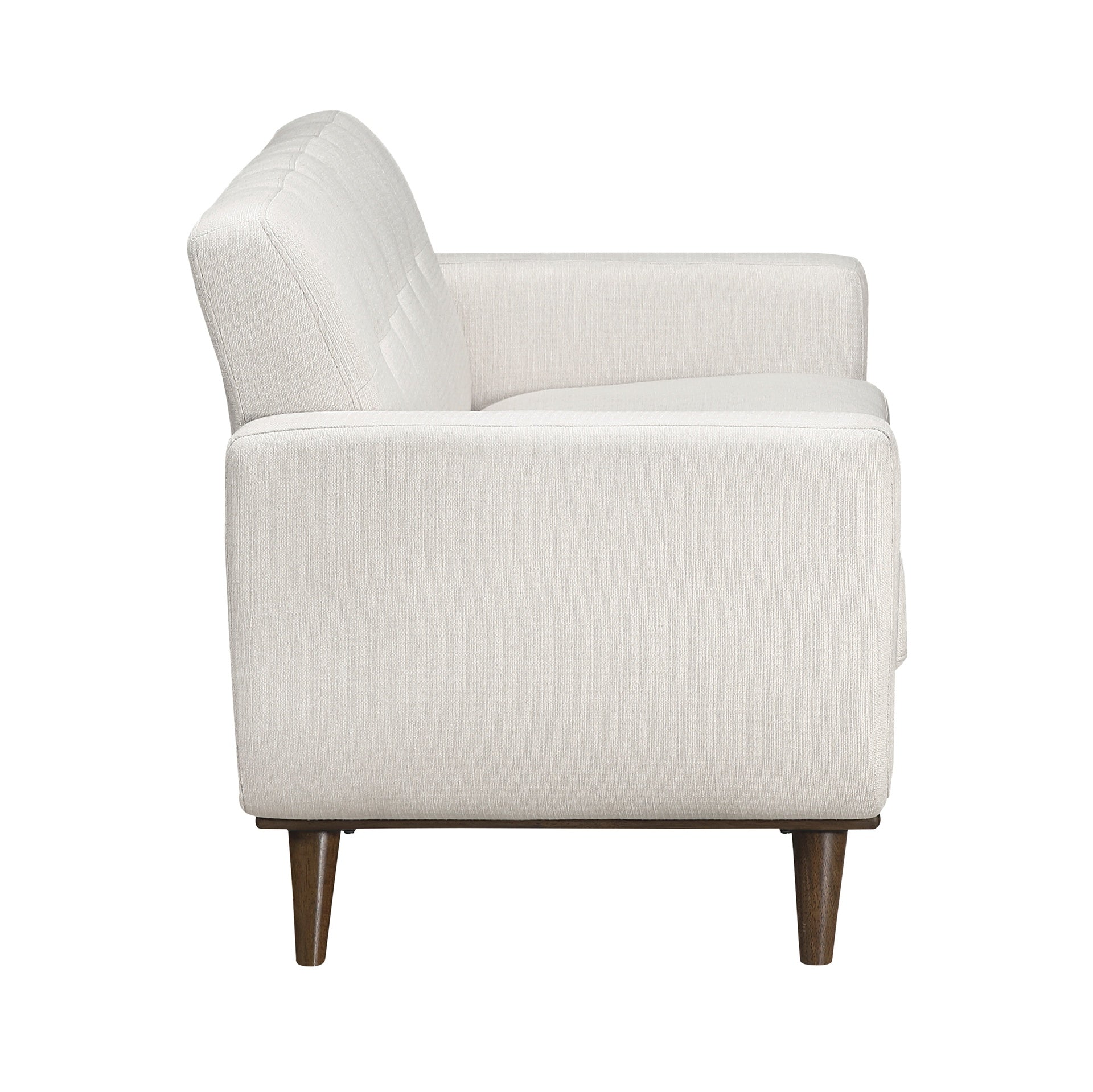 Contemporary Beige Love Seat Tufted Back Upholstered Cushion Seat Comfortable Solid Wood Legs Living Room Furniture 1pc