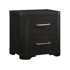 Modern Style Bedroom Furniture 1pc Nightstand of 2x Dovetail Drawers Charcoal Finish Elegant Design Bedside Table