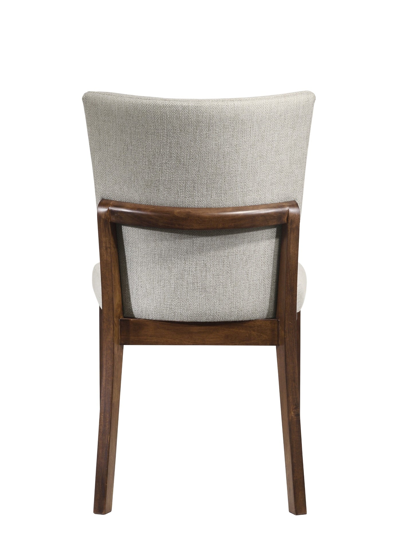 2pc Mid-century Brown Warm Wood Finish Curved Chairs Upholstered Seat Back Dining Room Wooden Solid Wood Furniture