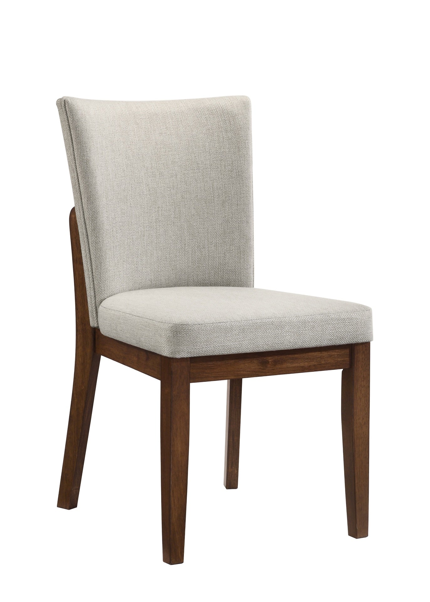 2pc Mid-century Brown Warm Wood Finish Curved Chairs Upholstered Seat Back Dining Room Wooden Solid Wood Furniture
