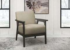 Light Brown Fabric Upholstered Accent Chair 1pc Solid Rubberwood Antique Gray Finish Living Room Furniture