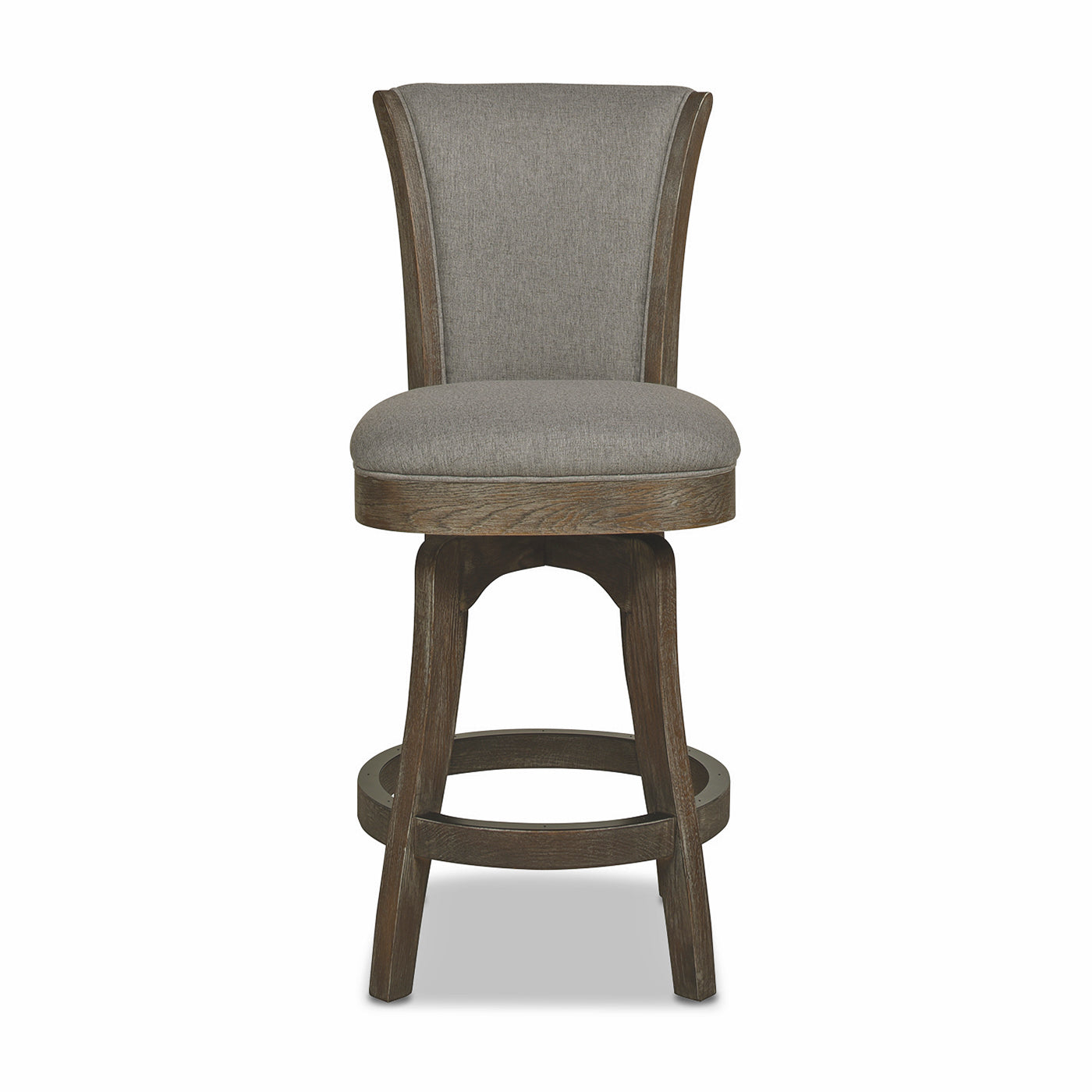 Henry 27" Armless Swivel Counter Height Bar Stool, Heathered Grey Linen
