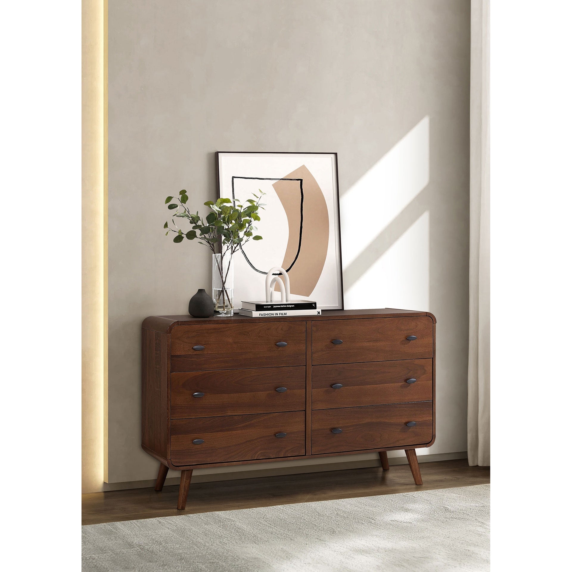 Winston Dark Walnut 6-drawer Bedroom Dresser