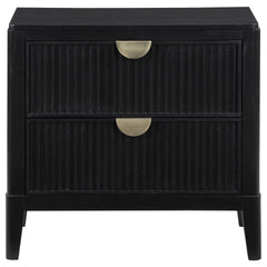 Mason Black 2-drawer Nightstand