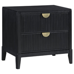 Mason Black 2-drawer Nightstand