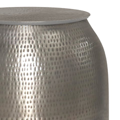 Griffen - Metal Storage Accent Table - Antique Silver