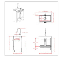 Reed - Deluxe 28" Laundry Cabinet with Pull-out Faucet and Stainless Steel Sink - Pure White